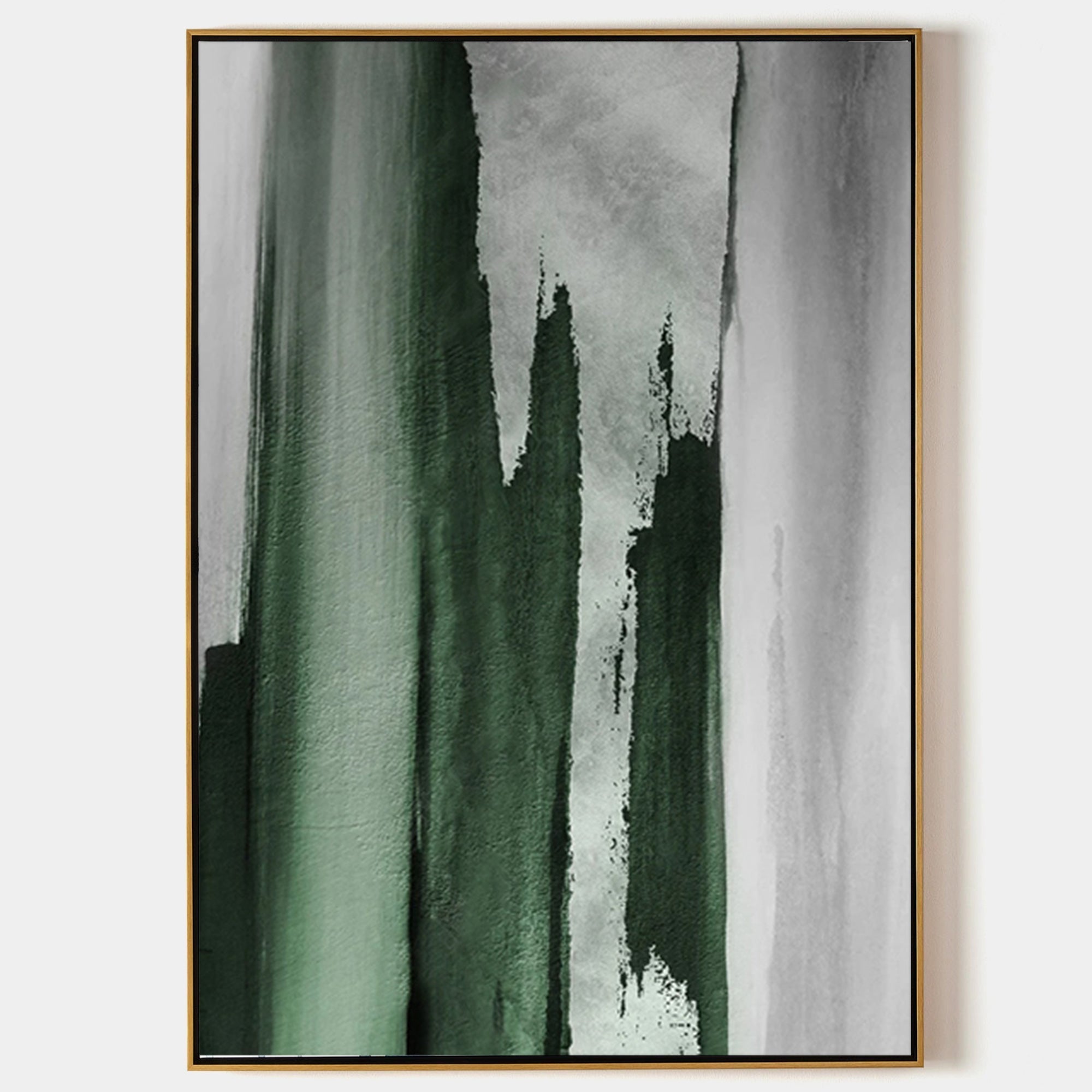 Emerald Green Abstract Painting Vertical