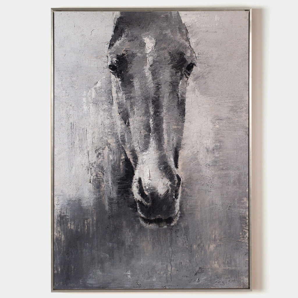 Monochromatic Horse Portrait Painting Textured