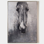 Monochromatic Horse Portrait Painting Textured