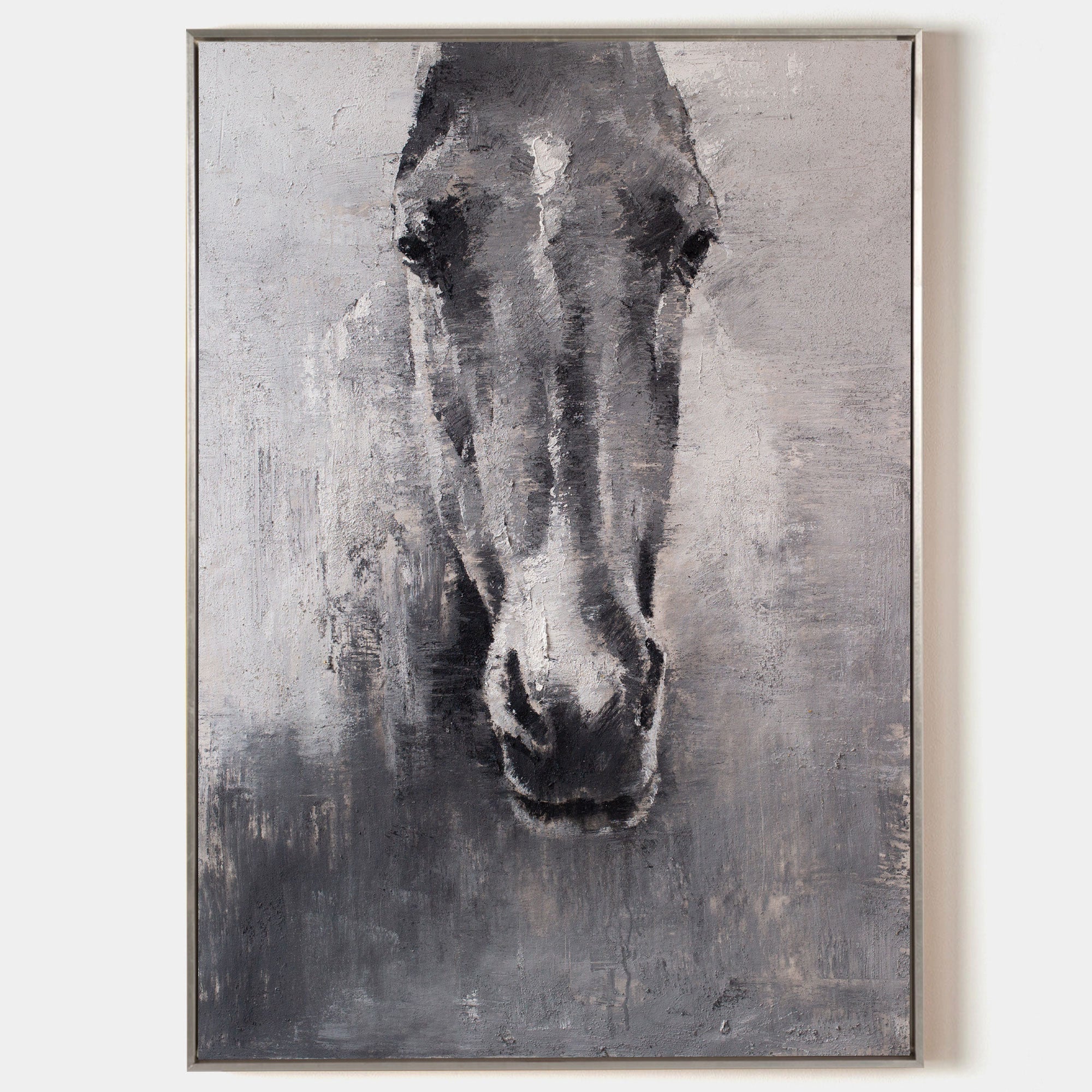 Monochromatic Horse Portrait Painting Textured