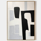 Textured Geometric Monochrome Abstract Painting