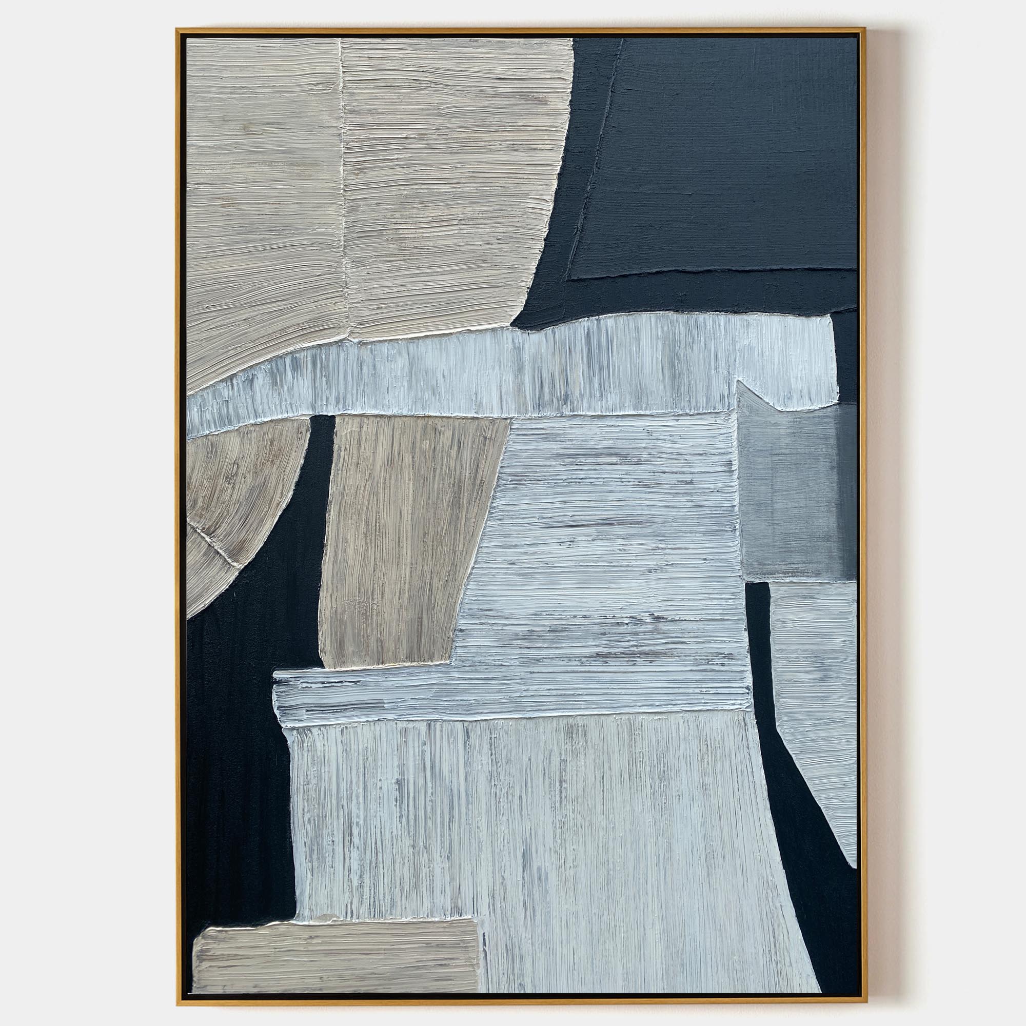 Textured Neutral Geometric Abstract Painting