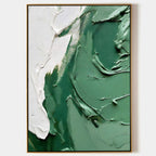 Jade Green Wave Impasto Oil Painting