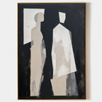 Black And White Minimalist Abstract Figure Wall Art