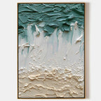 Textured Coastal Wave Impasto Painting