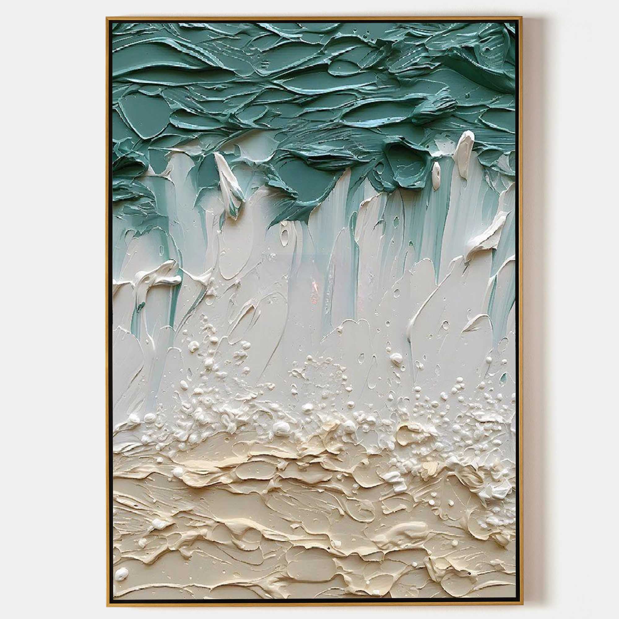 Textured Coastal Wave Impasto Painting