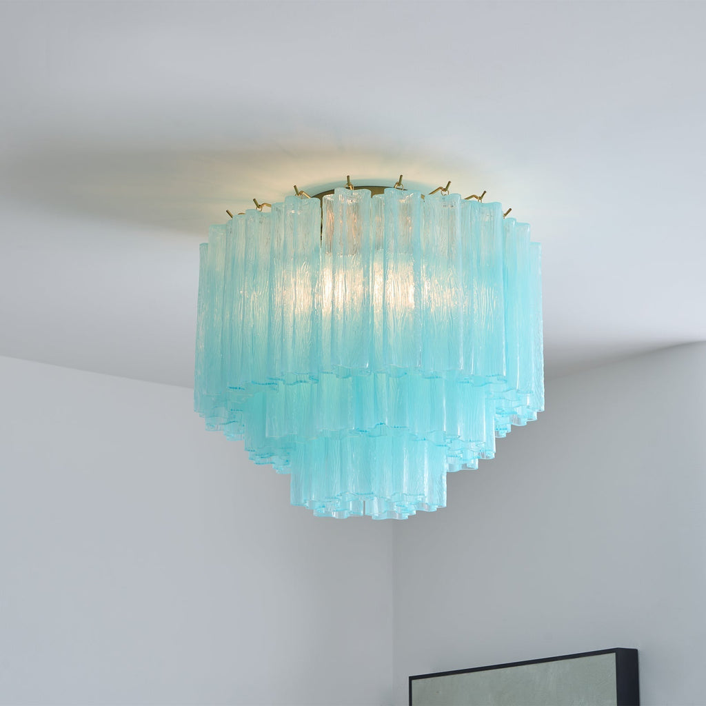 Aurora Ceiling Lamp White Murano Glass Layered Elegant Modern