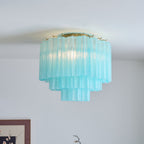 Aurora Ceiling Lamp White Murano Glass Layered Elegant Modern