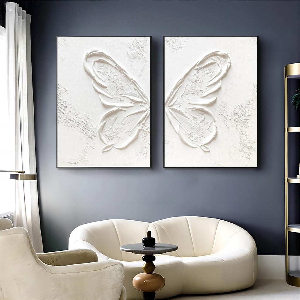Monochrome Butterfly Wing Oil Painting
