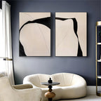 Organic Diptych Art Oil Painting Set Of 2