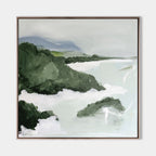 Coastal Green Landscape Oil Painting