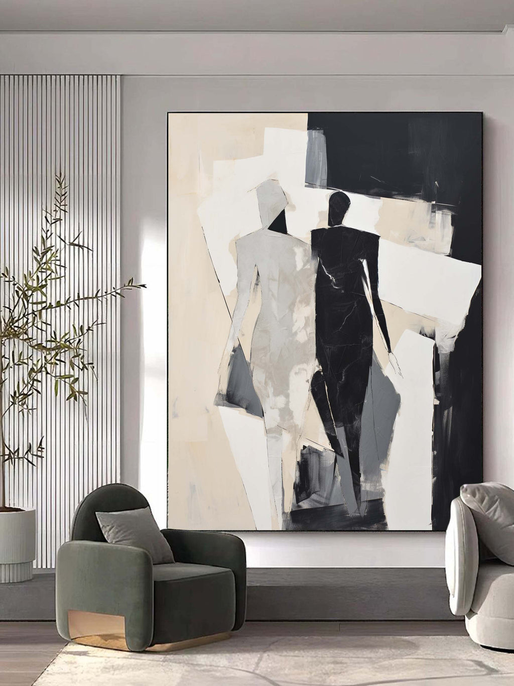 Abstract Walking Couple Painting