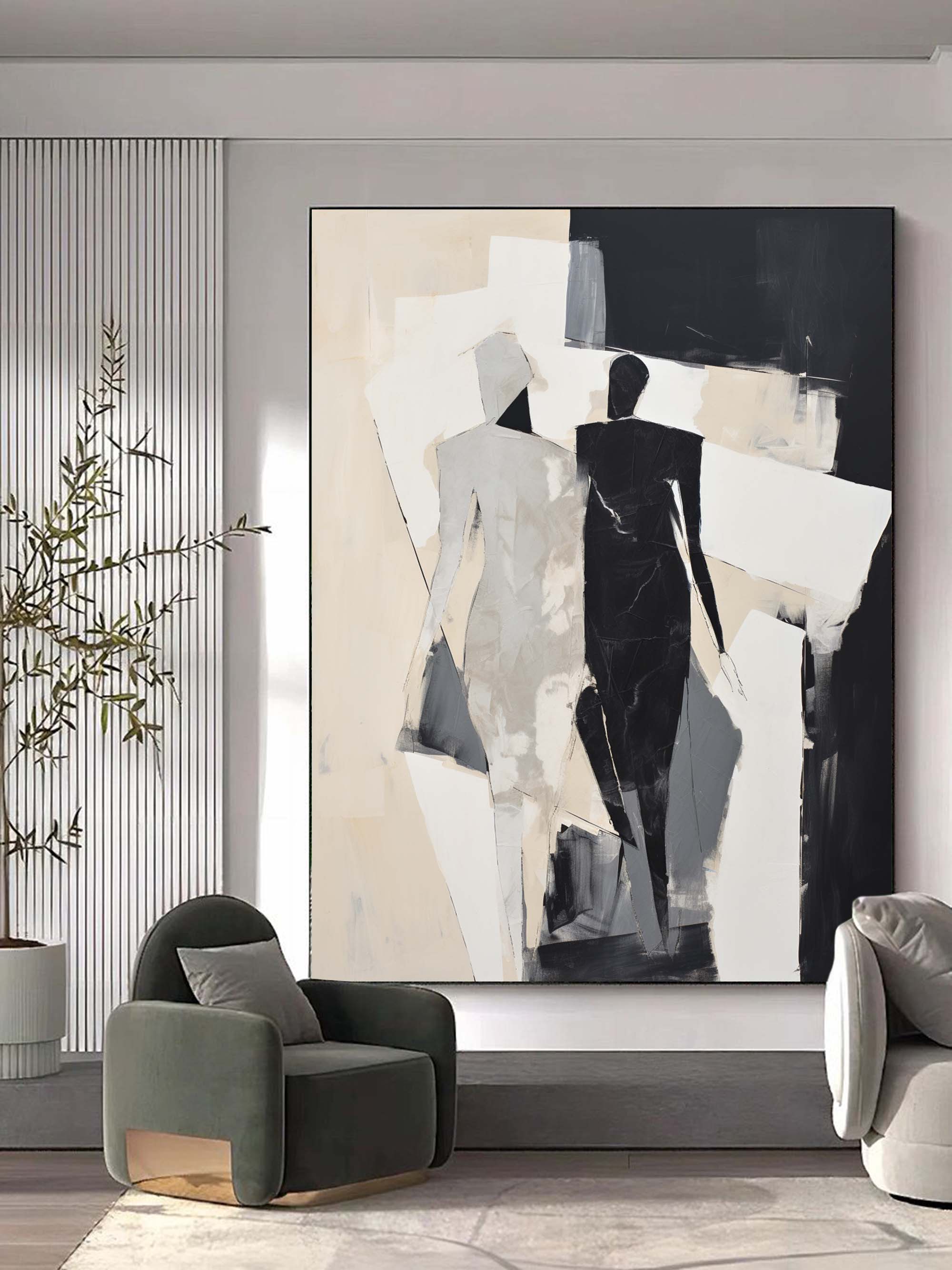 Abstract Walking Couple Painting