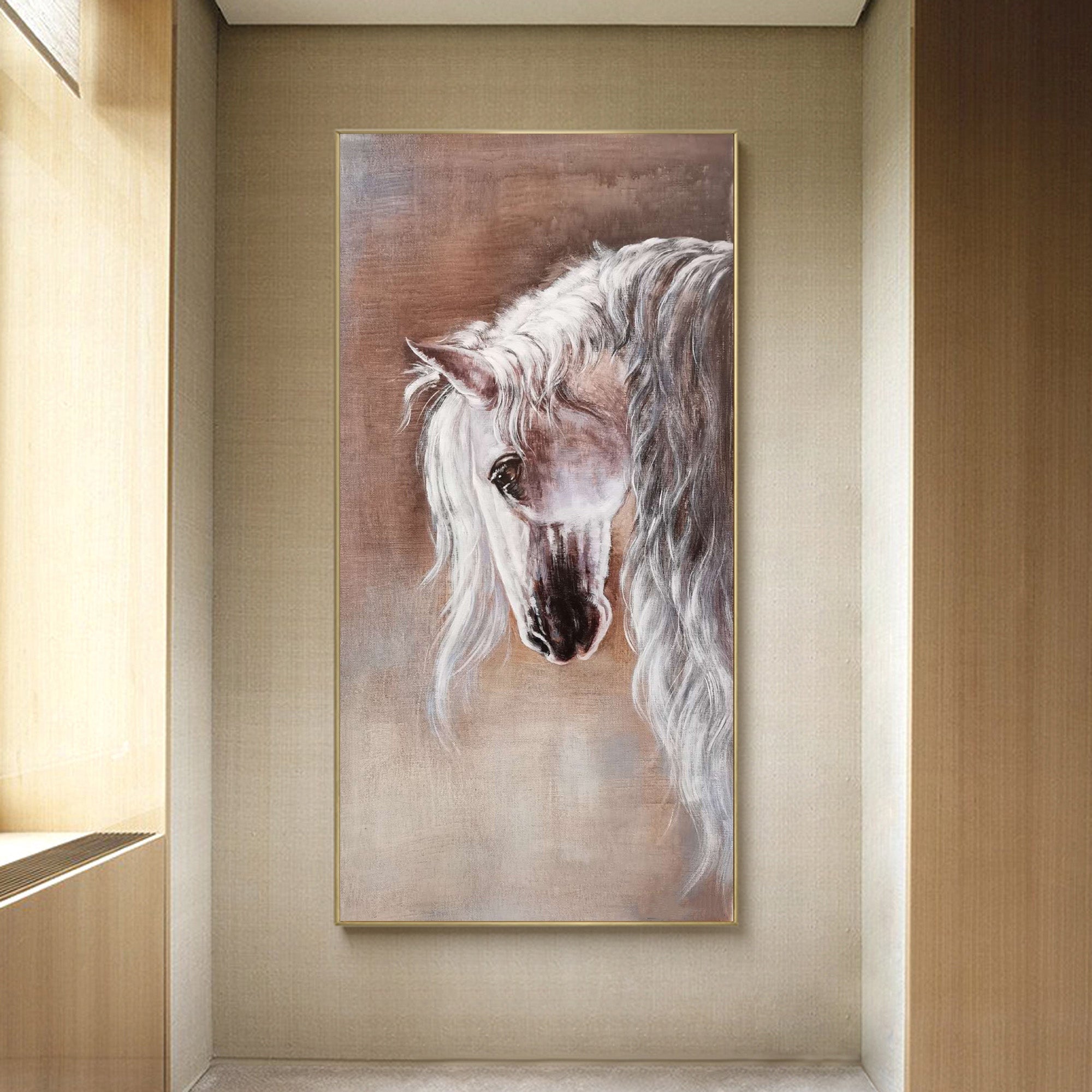 Ethereal White Horse Oil Painting