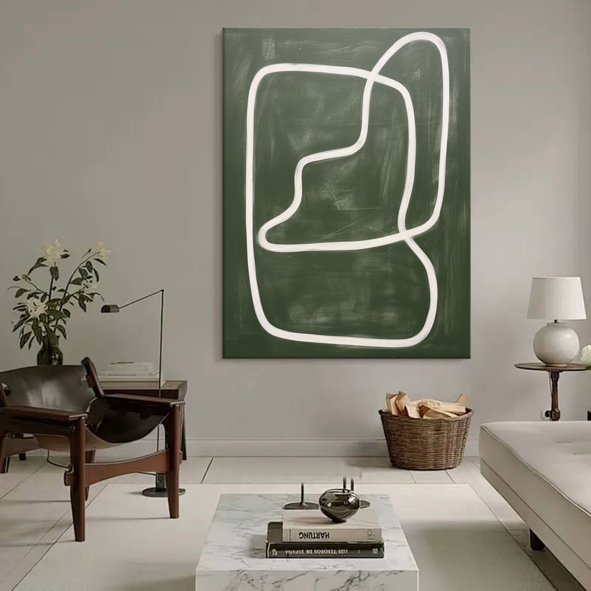 Organic Minimalist Line Abstract Painting
