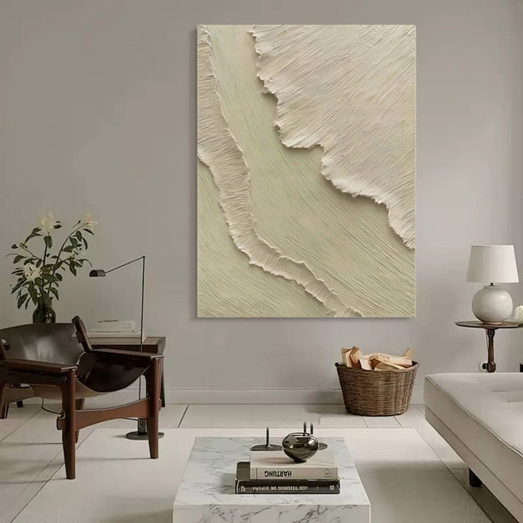 Textured Impasto Neutral Tone Abstract Painting
