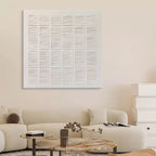 Plaster Texture Painting Neutral Grid Wall Art