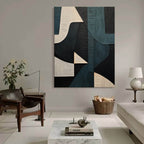 Modern Geometric Wall Art Textured Minimalist Painting