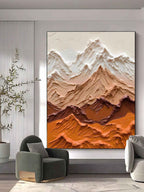 Textured Mountain Range Oil Painting
