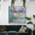 Coastal Tone Abstract Oil Painting Textured