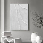 Monochrome Textured Wave Oil Painting