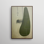 Tactile Three-Piece Oil Painting Olive Green Minimalist