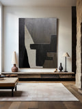 Minimalist Monochrome Geometric Abstract Painting