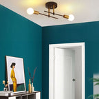 Valentina Flush Mount Ceiling Light Globe Modern, Metal/Glass