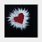 Texture Love Red Heart 3D Textured Painting