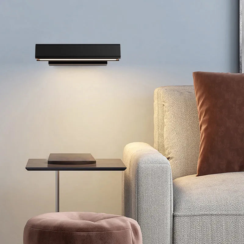 Orin Modern Rectangles Metal Rotatable Wall Lamp, Black/White