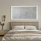Textured Grid Painting Black White Neutral