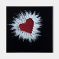 Texture Love Red Heart 3D Textured Painting