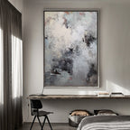 Wabi-Sabi Monochrome Abstract Oil Painting