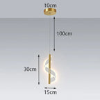 Zeva Vintage Golden Ribbon Pendant Light, Metal/