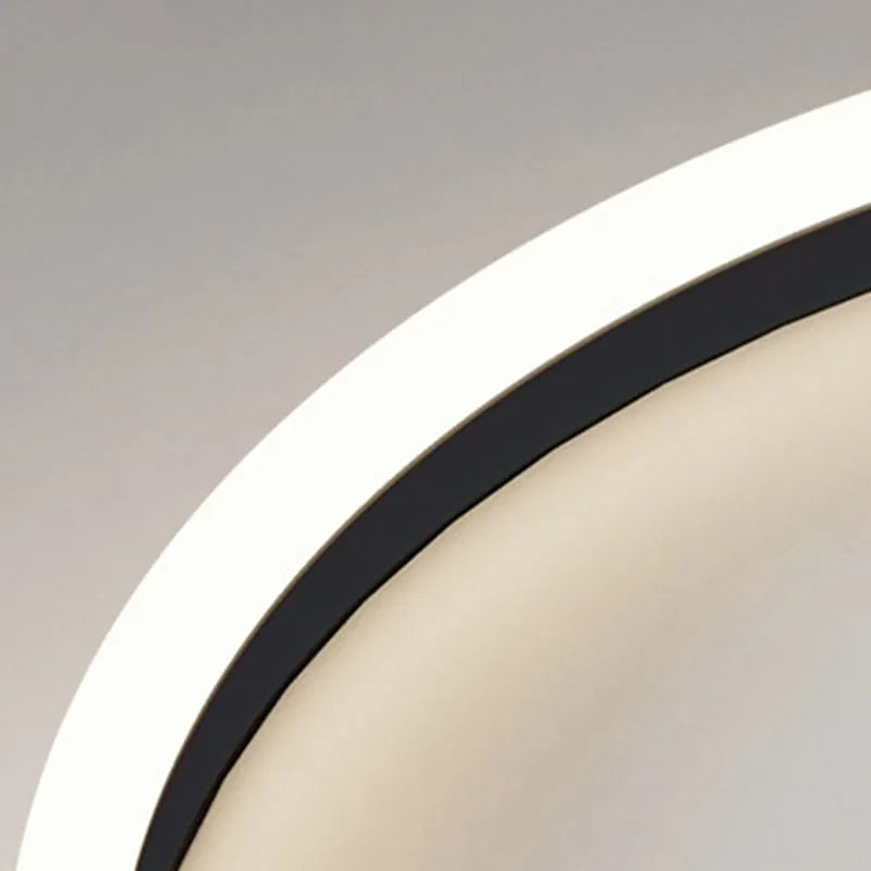 Arisha Modern Round Led Metal Flush Mount Ceiling Light, White/Black