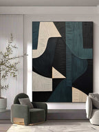 Modern Geometric Wall Art Textured Minimalist Painting