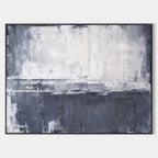 Gray White Minimalist Abstract Oil Painting