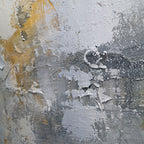 Wabi-Sabi Gold & Gray Abstract Oil Painting