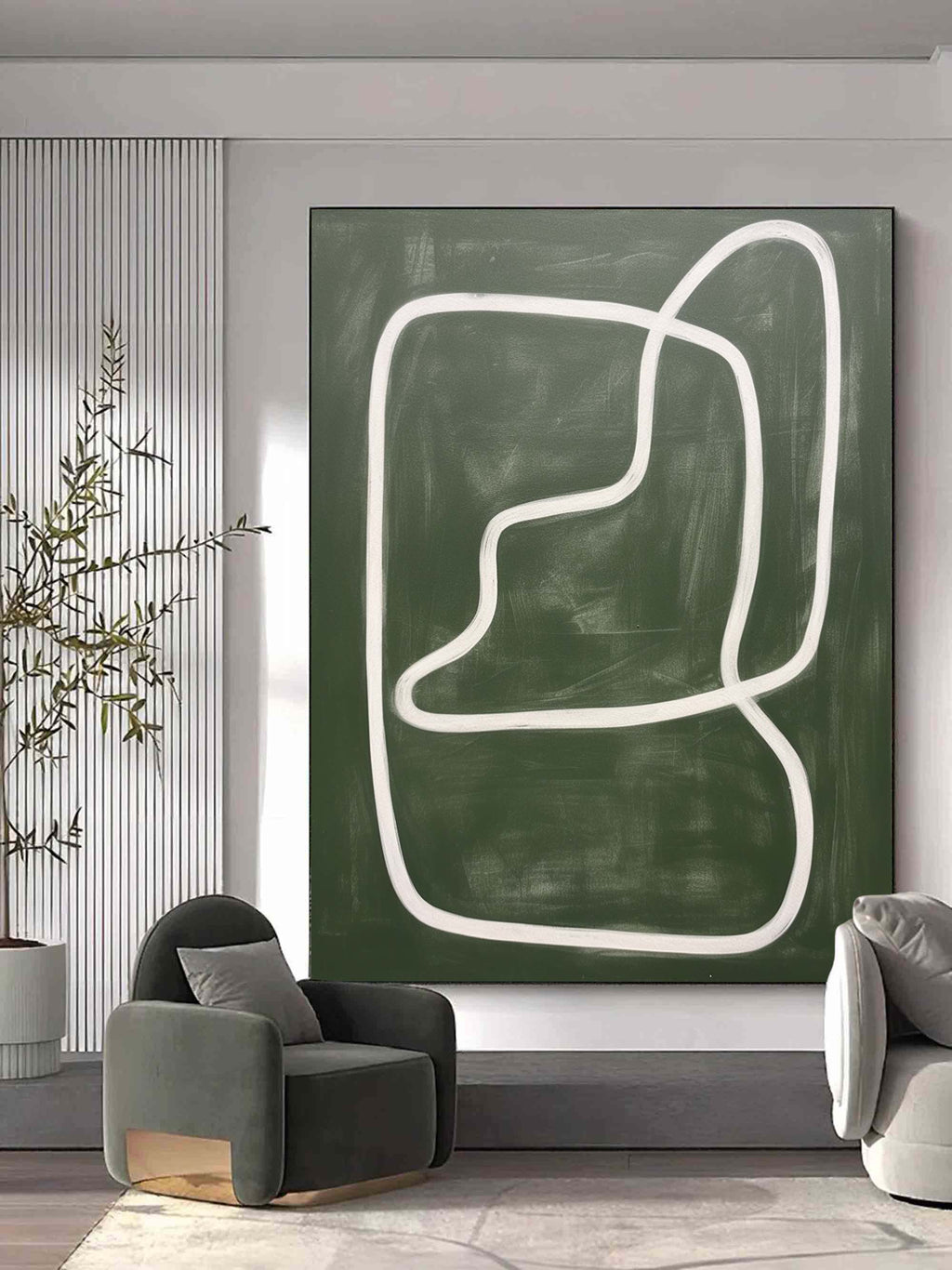 Organic Minimalist Line Abstract Painting