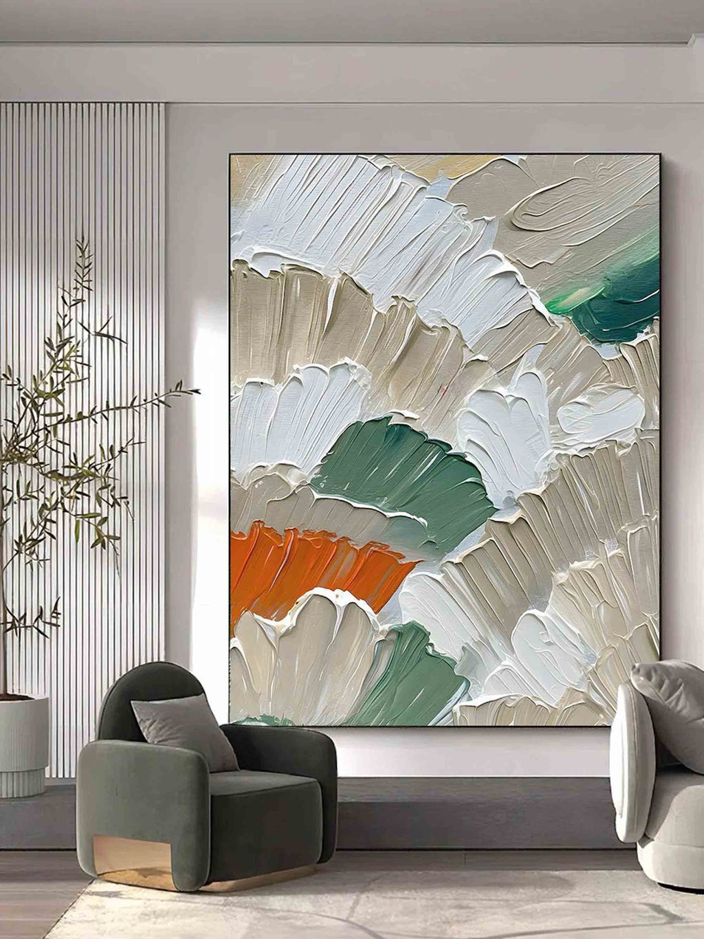 Morandi Tone Impasto Floral Textured Wall Art