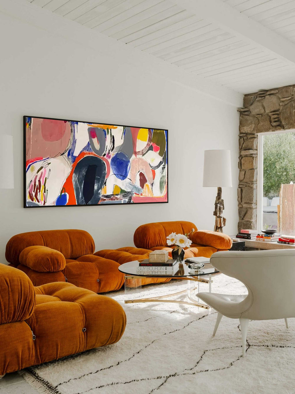 Abstract Expressionist Oil Painting Bold Colorful