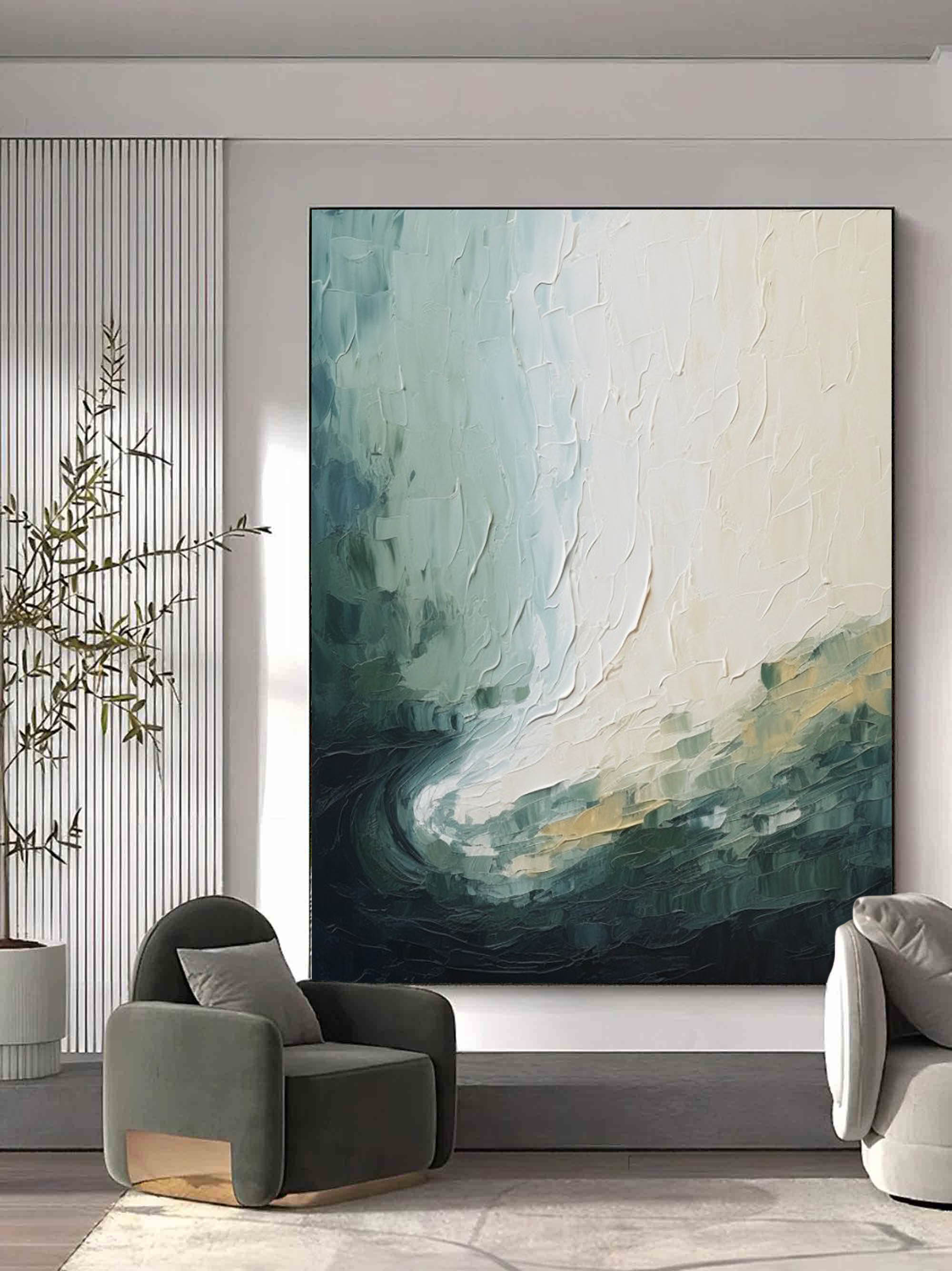 Abstract Swirl Landscape Art Oil Painting