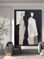 Black And White Minimalist Abstract Figure Wall Art