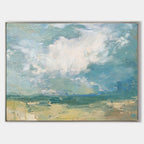 Serene Coastal Cloudscape  Painting Horizontal