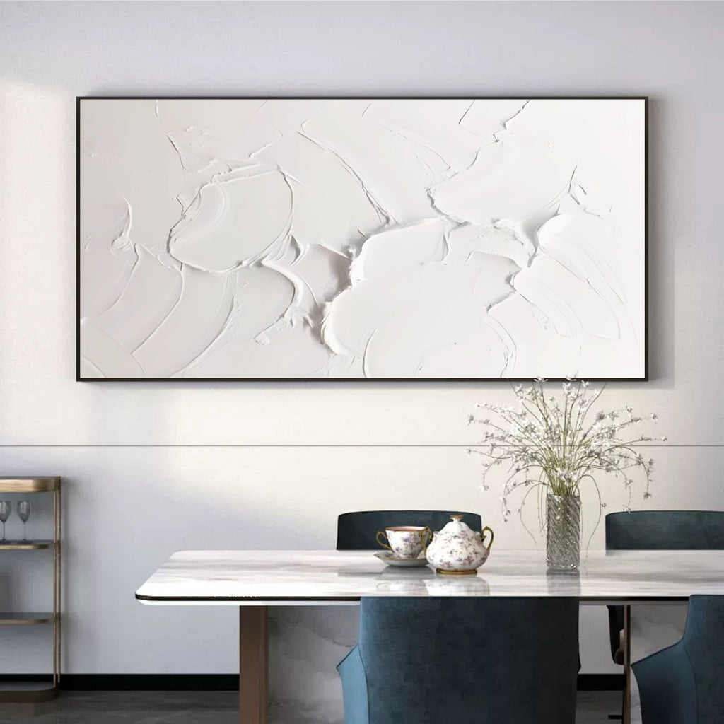 Pure White Textured Impasto Painting