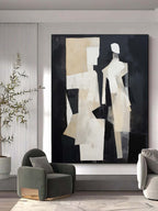 Black And Brown Minimalist Abstract Duo Wall Art