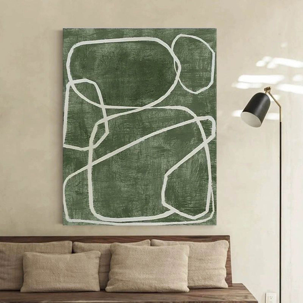 Green Abstract Organic Shapes Painting