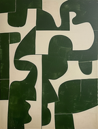 Wall Art Abstract Green Modern Serene