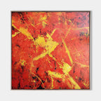Expressionist Fiery Red Textured Oil Painting