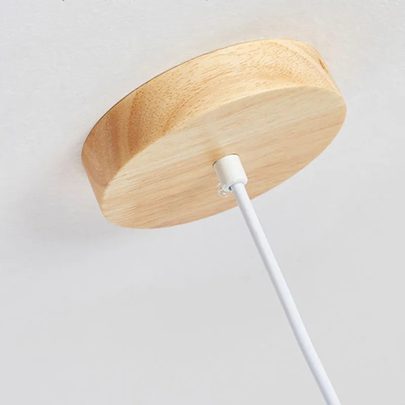 Muto Cylindrical Wood Pendant Light, for Bedroom & Kitchen Island